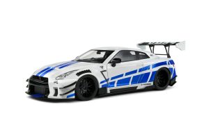 NISSAN GT-R (R35) W/ LIBERTY WALK BODY KIT 2.0 WHITE AND BLUE ST