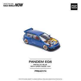 HONDA Pandem Civic EG6, metallic blue with open hood