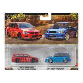 Mitsubishi Lancer Evolution IX Wagon & 2004 Subaru Forester STI *Premium 2-pack*, red/blue